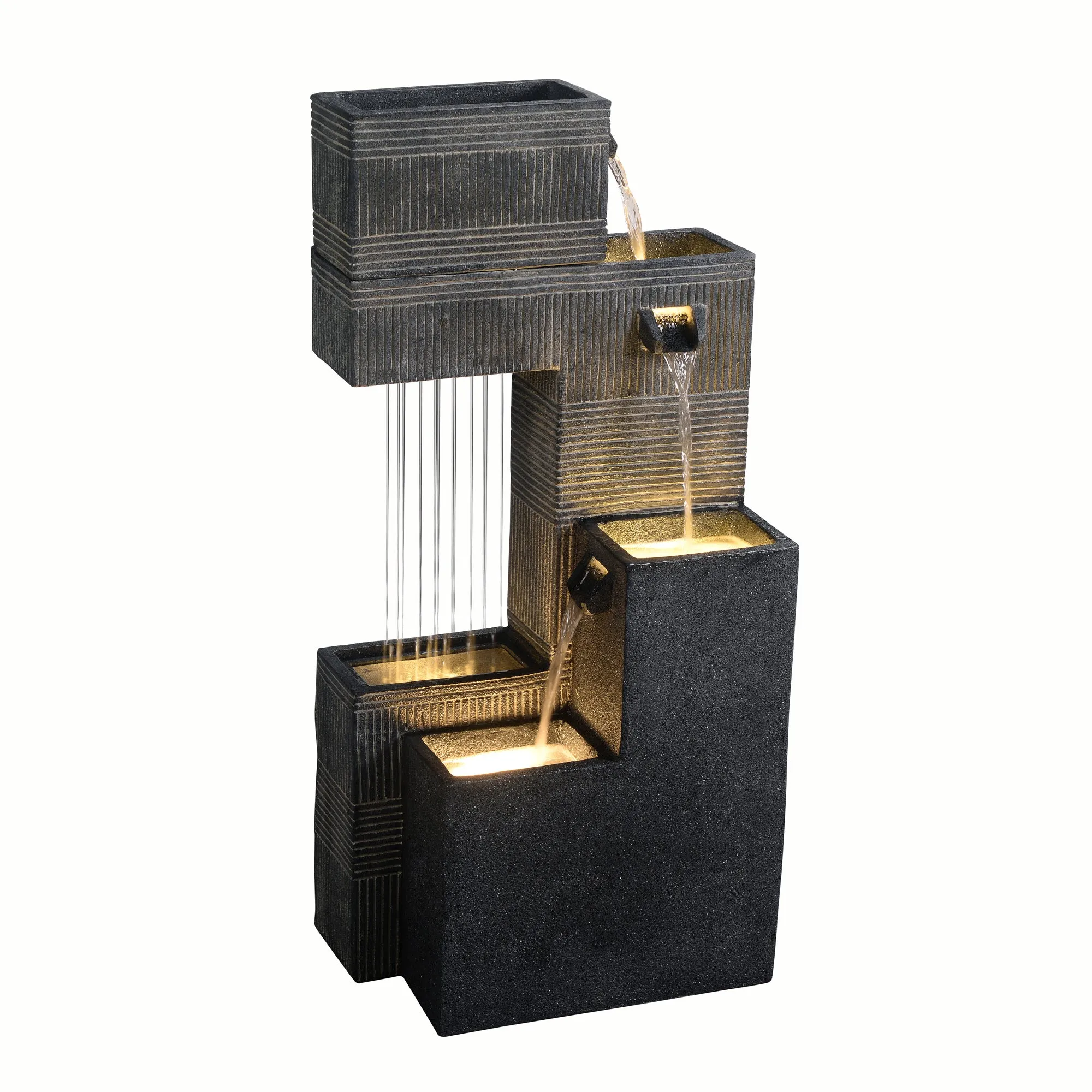 79760 -  Contemporary Fountain with Lights - Dark Elegance
