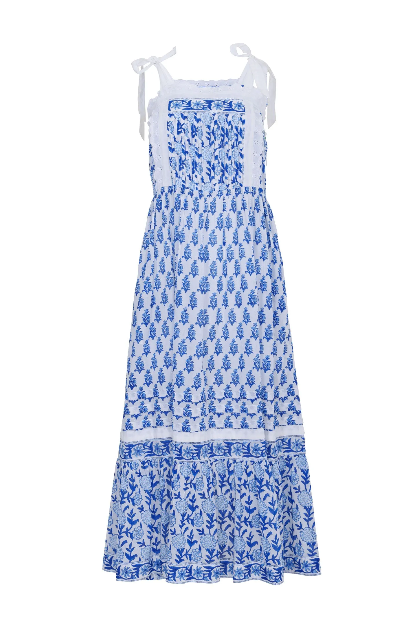 Akabe Sun Dress in Blue & White