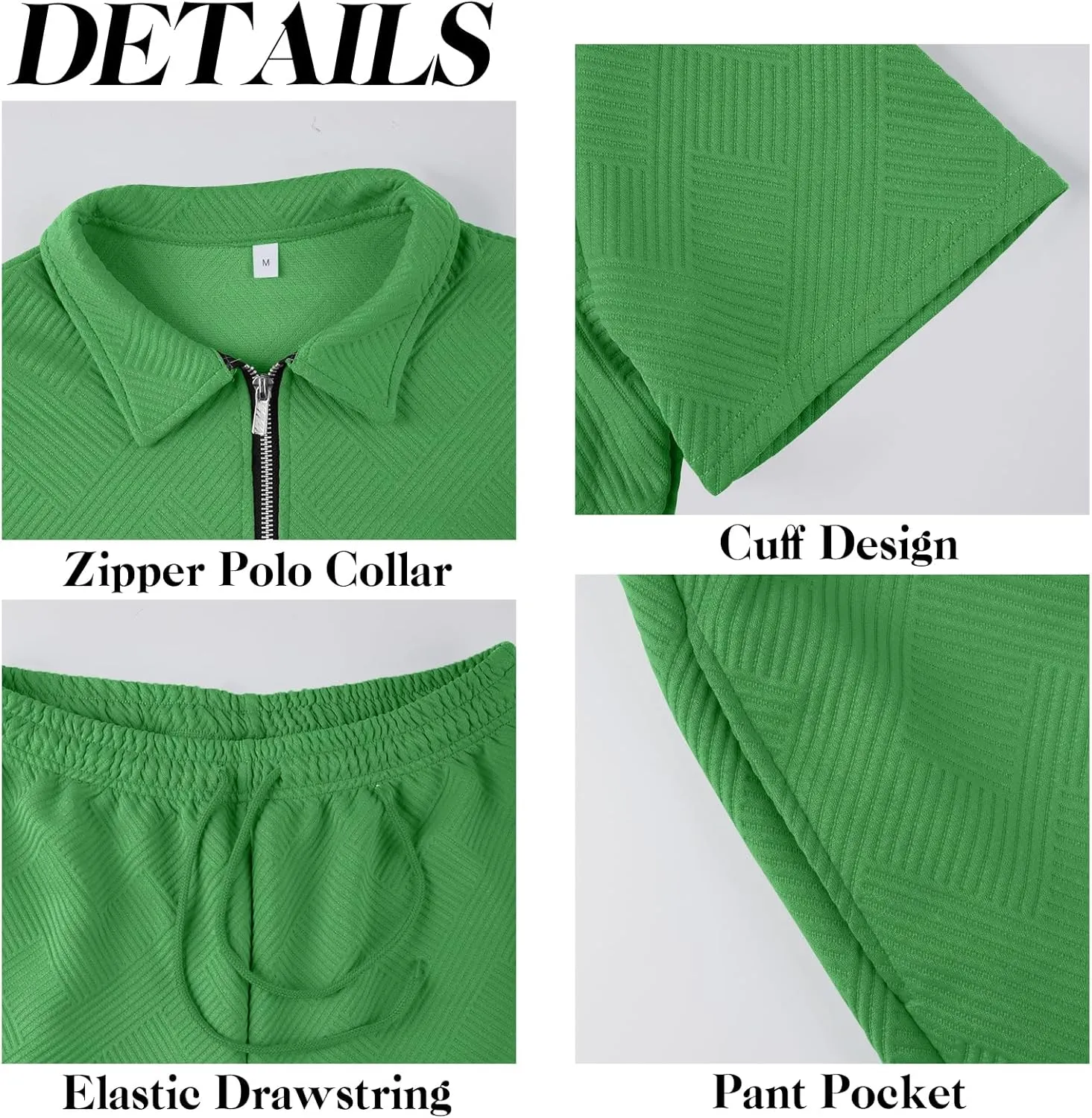 Aulemen Mens 2 Piece Zip Tracksuit Short Sleeve Print Polo Shirt and Shorts Sets Summer Outfits for Men
