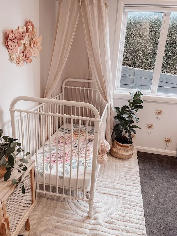 baby luno Bamboo Fitted Cot Sheet - Floral Garden