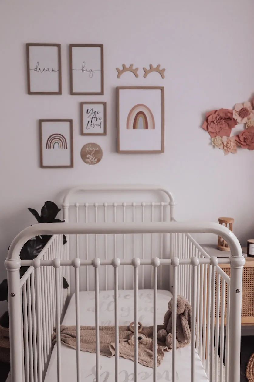 baby luno Bamboo Fitted Cot Sheet - Love Is All You Need