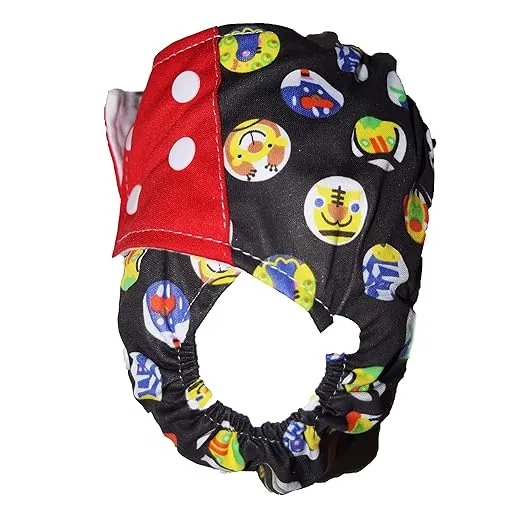 Babymoon 1 Cloth Diaper with 2 5Layers Grey Insert Premium Adjustable Reusable Cloth Diaper (Black Red Circular)
