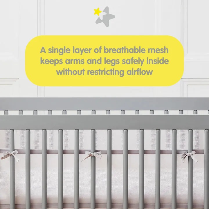 BreathableBaby Mesh Liner for Full-Size Cribs (Covers 2 Sides)