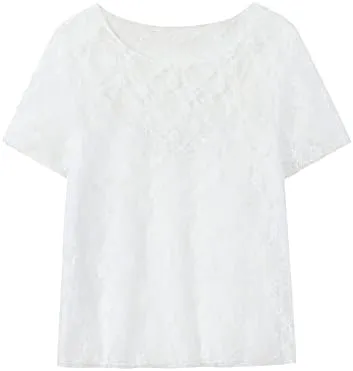 Cotton Shirts for Women Women's 2-Piece Blouse, Short-Sleeved Bottoming, Short Denim Camisole   Women's T-Shirt Set