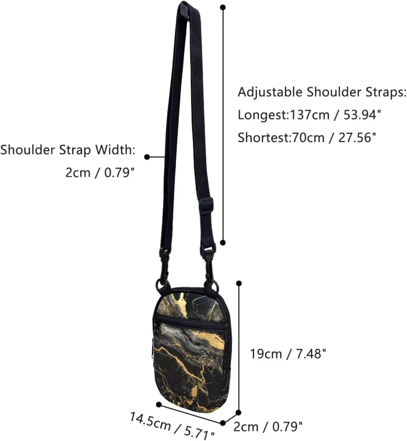 Crossbody Bag for Women and Men, Belt Bag with Adjustable Strap Cell Phone Case with Back Zipper Pocket