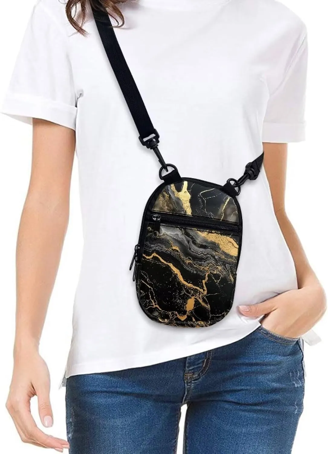 Crossbody Bag for Women and Men, Belt Bag with Adjustable Strap Cell Phone Case with Back Zipper Pocket