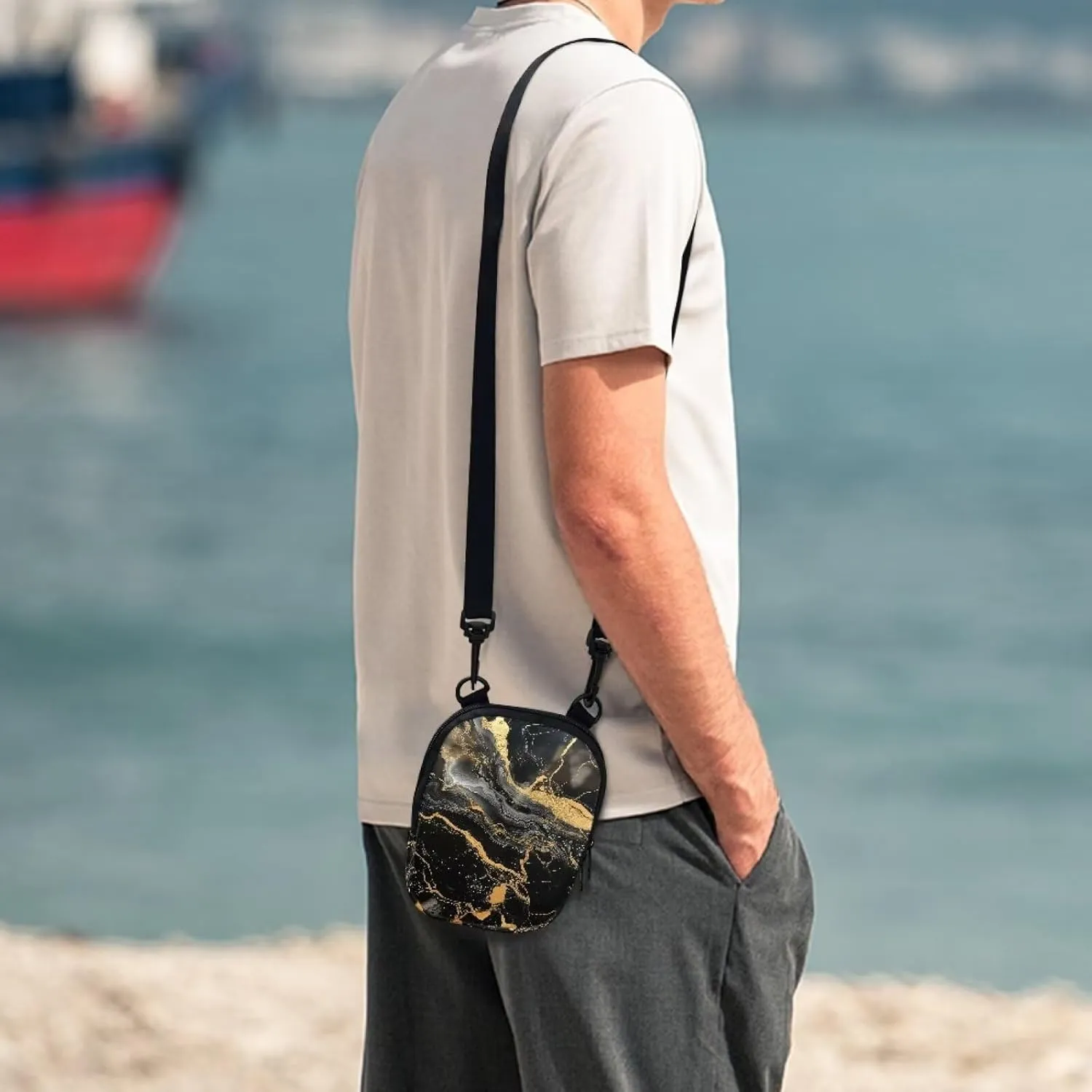 Crossbody Bag for Women and Men, Belt Bag with Adjustable Strap Cell Phone Case with Back Zipper Pocket