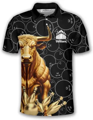Custom Bowling Shirts for Men, Bowling Jerseys Unisex Polo Animals Wolf Bear Eagle, Sizes S - 5XL
