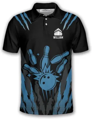 Custom Bowling Shirts for Men, Bowling Jerseys Unisex Polo Animals Wolf Bear Eagle, Sizes S - 5XL