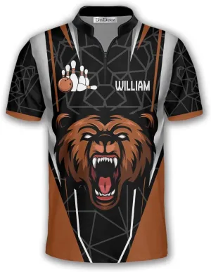 Custom Bowling Shirts for Men, Bowling Jerseys Unisex Polo Animals Wolf Bear Eagle, Sizes S - 5XL