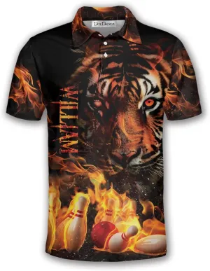 Custom Bowling Shirts for Men, Bowling Jerseys Unisex Polo Animals Wolf Bear Eagle, Sizes S - 5XL