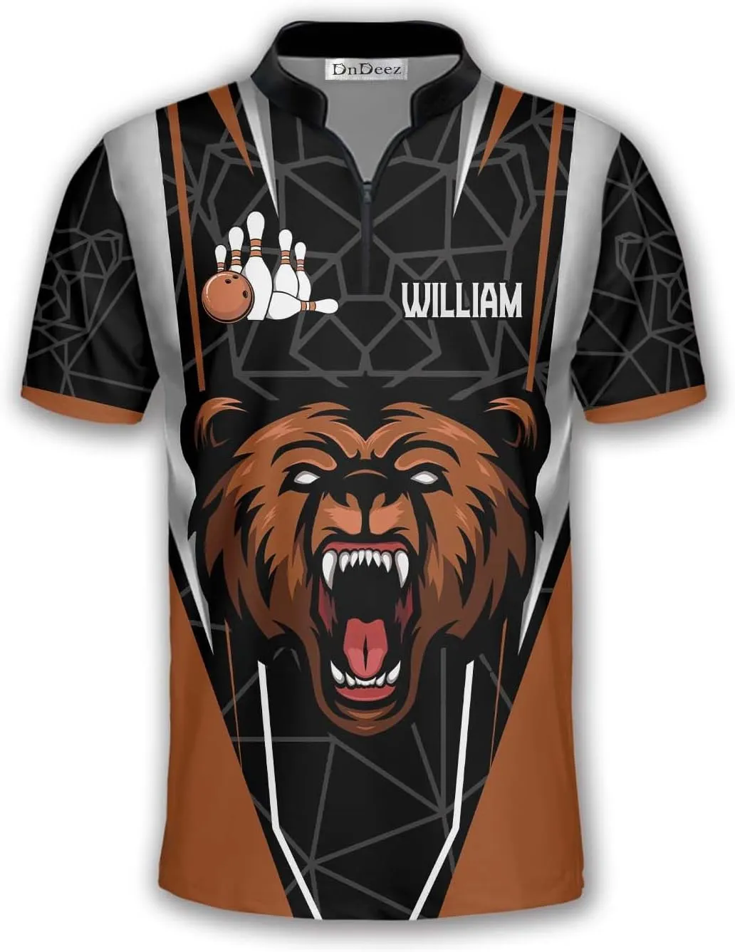 Custom Bowling Shirts for Men, Bowling Jerseys Unisex Polo Animals Wolf Bear Eagle, Sizes S - 5XL