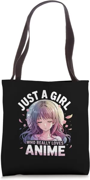 Cute Kawaii Just a Girl Who Really Loves Anime Manga Style Tote Bag