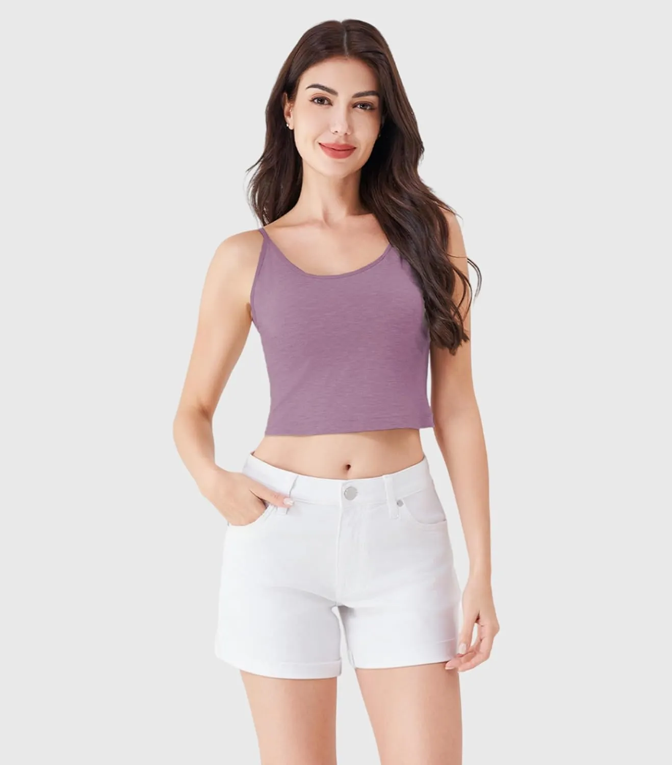 DAVID ARCHY Women's Crop 3-Pack Seamless Bamboo Rayon Camisole Crop Tank Tops No Pad
