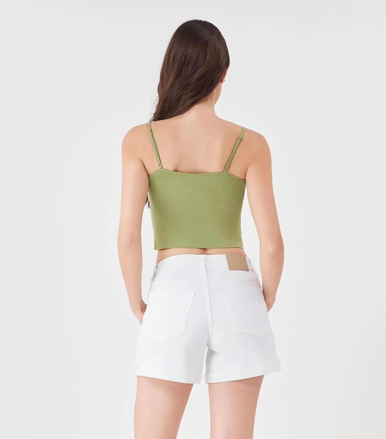 DAVID ARCHY Women's Crop 3-Pack Seamless Bamboo Rayon Camisole Crop Tank Tops No Pad