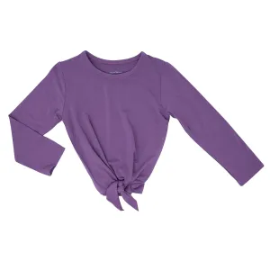 Deep Purple Long Sleeve Tie Top