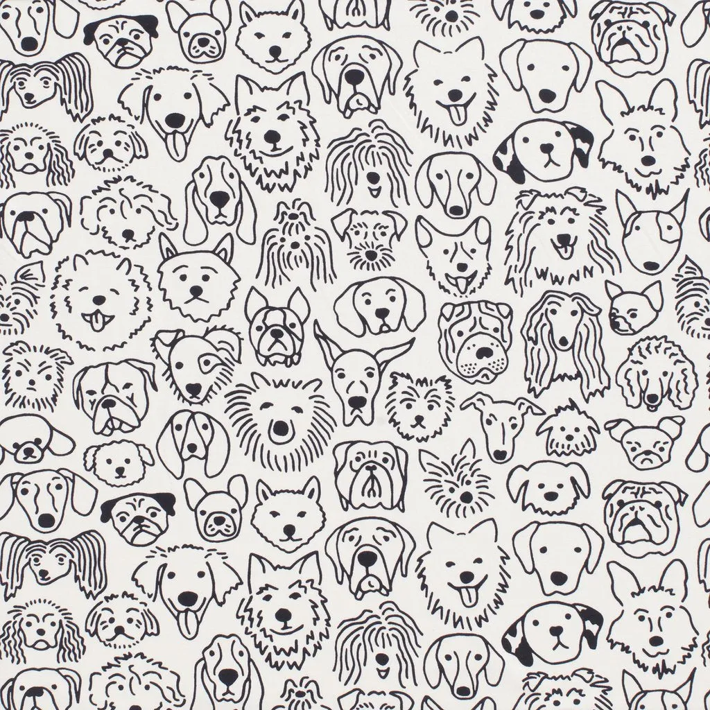 French Terry Blanket, Dogs Black
