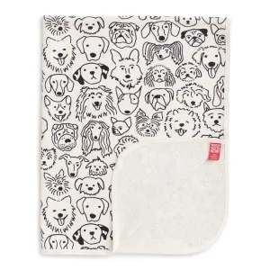 French Terry Blanket, Dogs Black