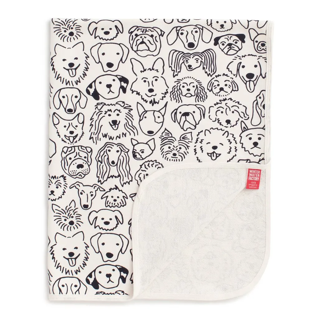 French Terry Blanket, Dogs Black