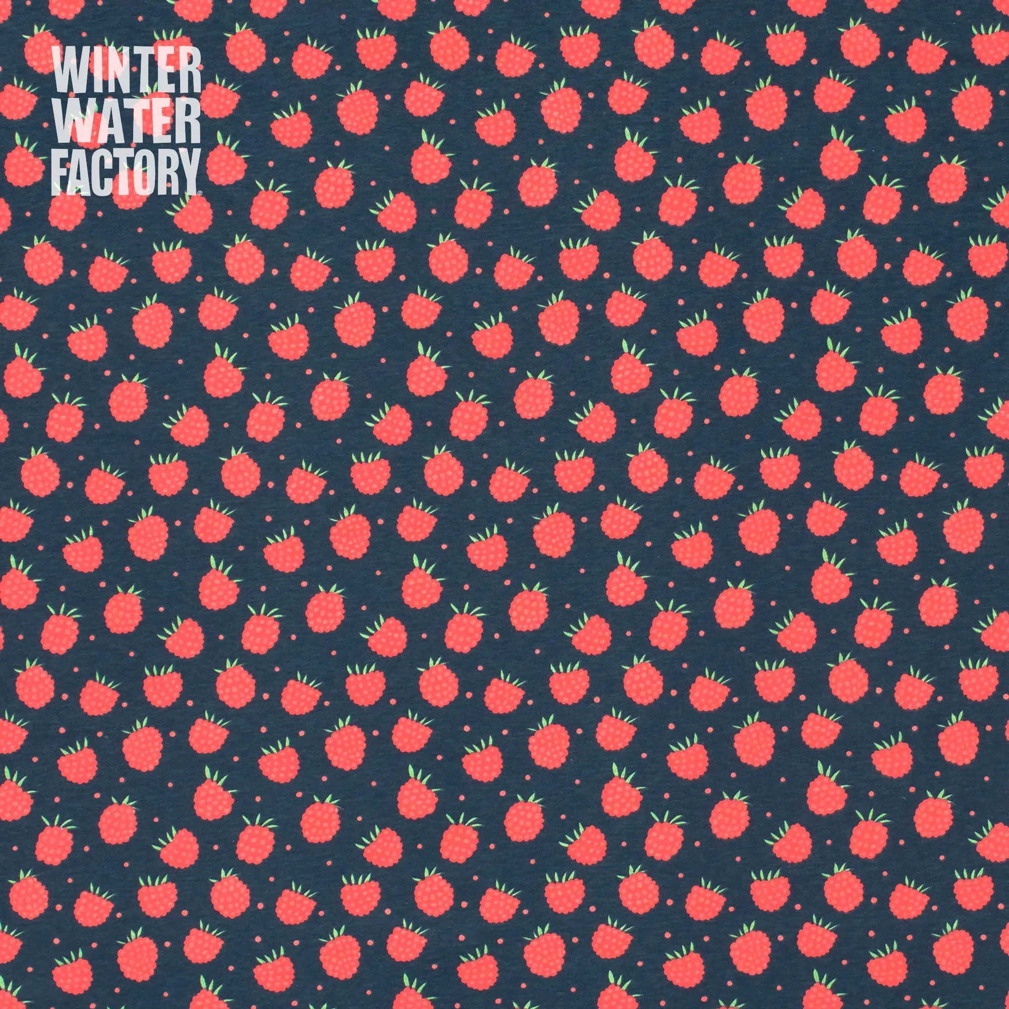 French Terry Blanket - Raspberries Night Sky