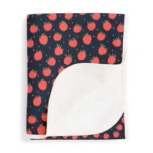 French Terry Blanket - Raspberries Night Sky