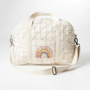 Hand Embroidered Rainbow Diaper Bag