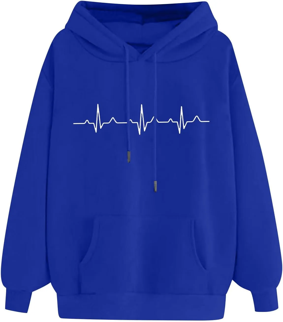 Hooded Sweatshirts for Women Cute Heart Print Hoodies Funny Graphic Long Sleeve Pullover Tops With Pockets