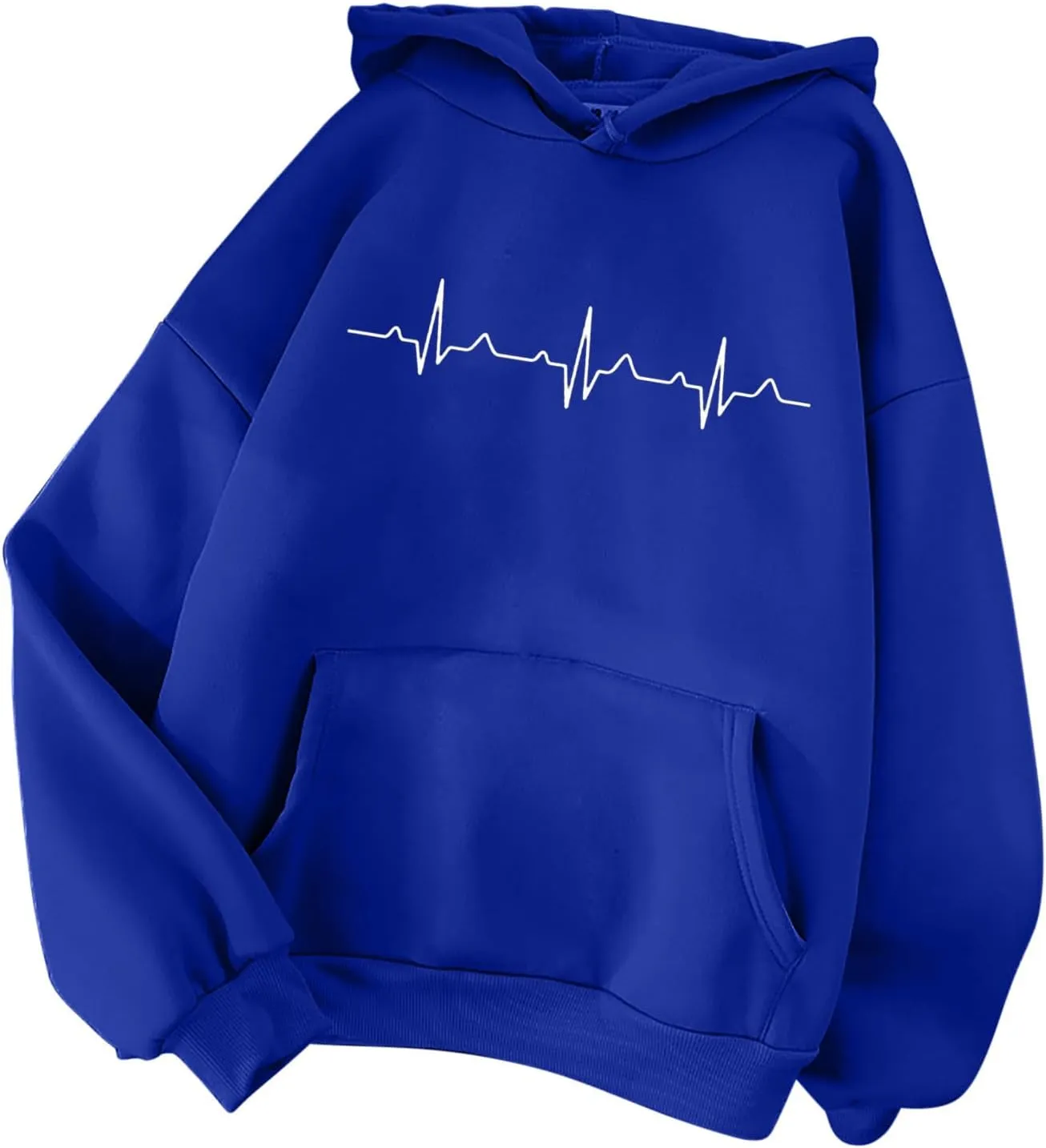 Hooded Sweatshirts for Women Cute Heart Print Hoodies Funny Graphic Long Sleeve Pullover Tops With Pockets
