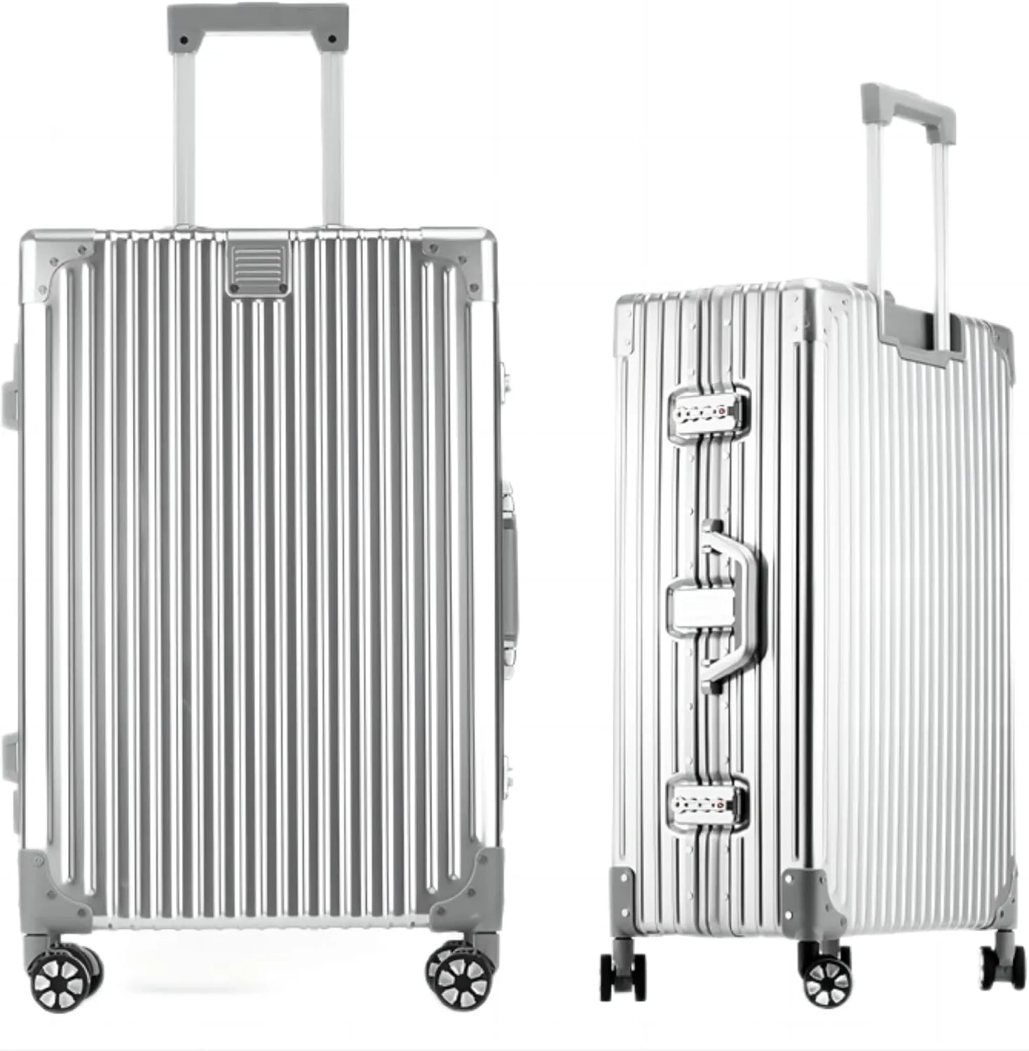 HotWay 28 Inch All Aluminum Checked in Luggage, Hard Shell Suitcase with Spinner Wheels and TSA Lock, Large Suitcase for Business Travel