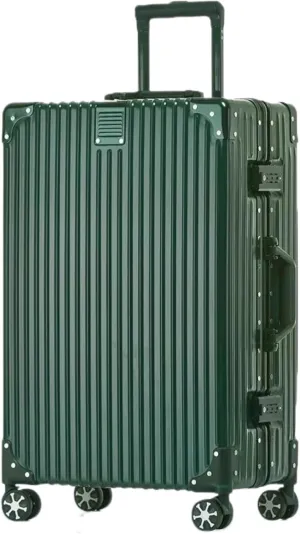 HotWay 3-Piece Luggage Sets with Aluminum Frame, PC Hard Shell Suitcase with Spinner Wheels and TSA Lock, Large Suitcase for Travel, Green