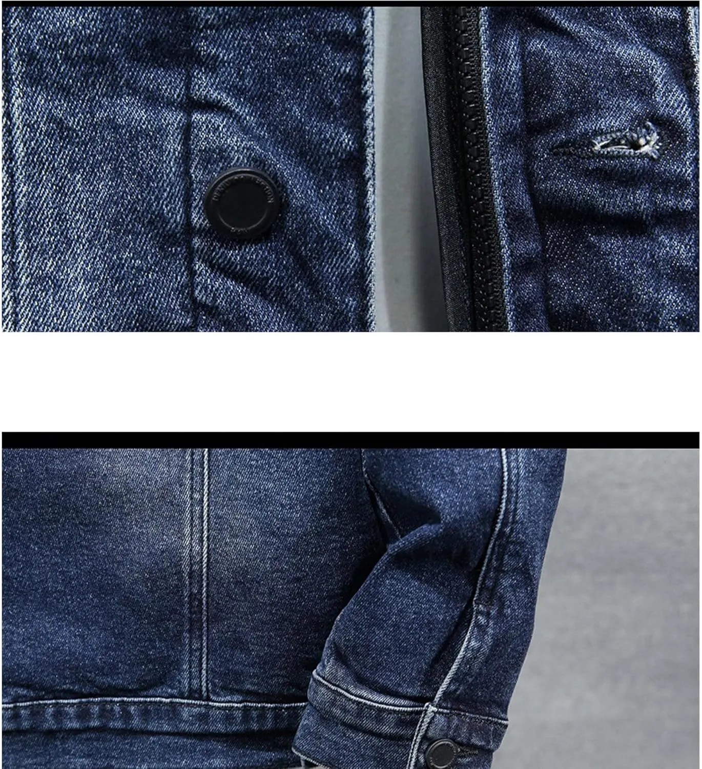 JEKE-DG Men Hoodie Jean Jacket Casual Slim Fit Denim Jacket Casual Long Sleeve Distressed Trucker Outwear with Hood