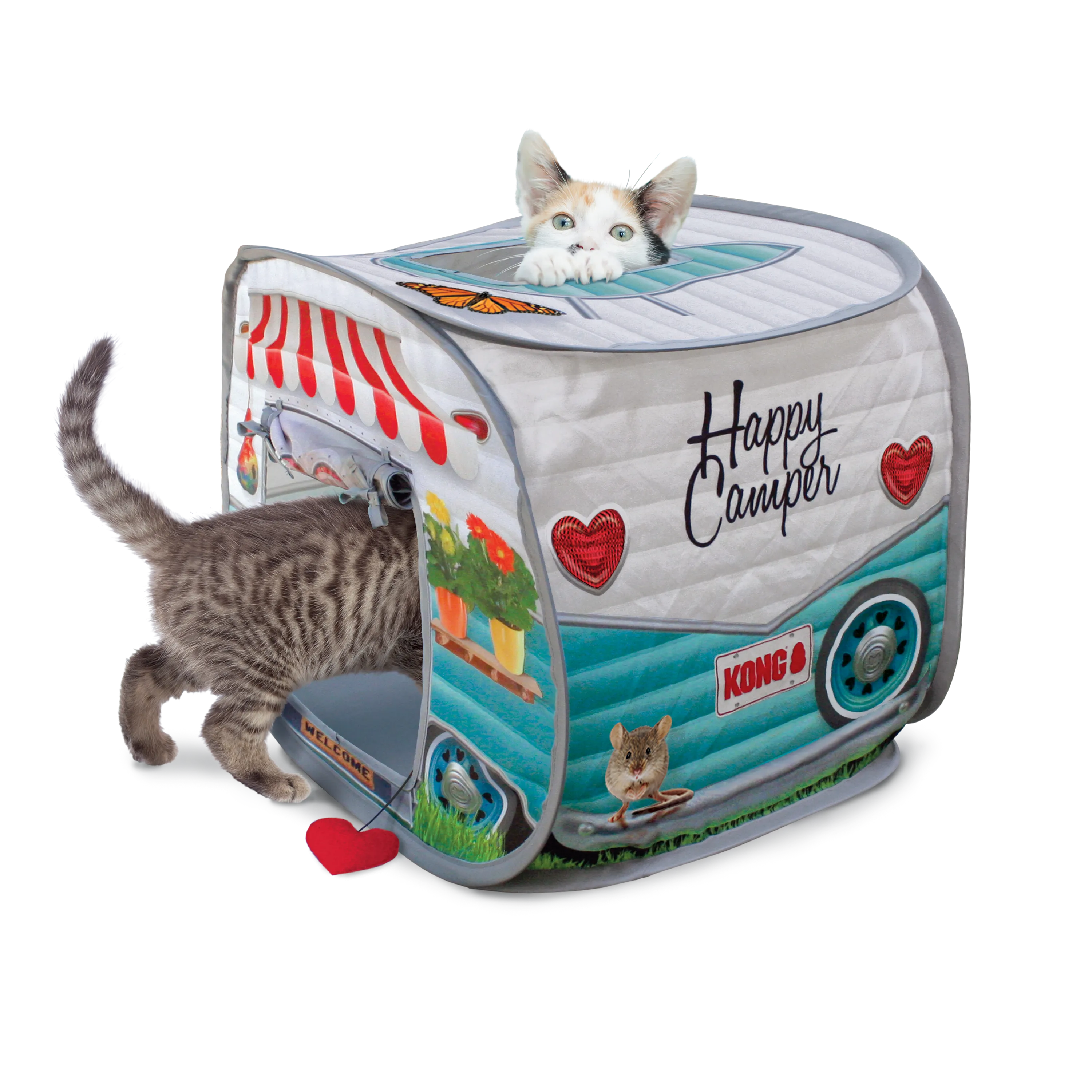 KONG | Cat House Toy | Play Spaces | Pop-Up Tent Camper Cat Hide
