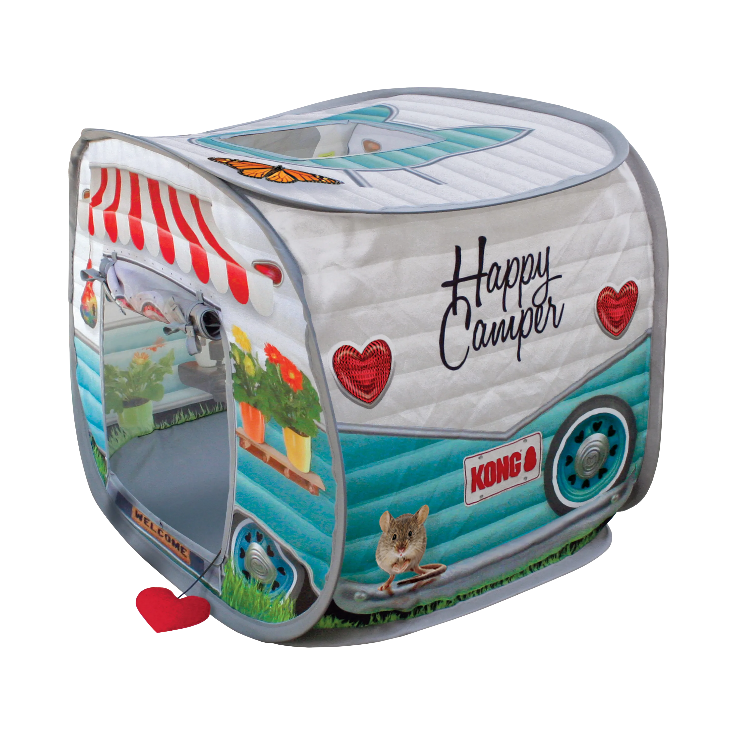 KONG | Cat House Toy | Play Spaces | Pop-Up Tent Camper Cat Hide