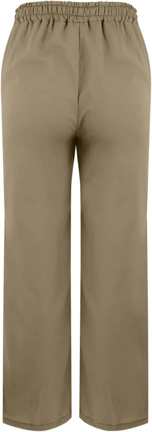 Linen Pants for Women 2025 Summer High Waist Straight Leg Lounge Pant Casual Loose Lightweight Split Beach Trousers