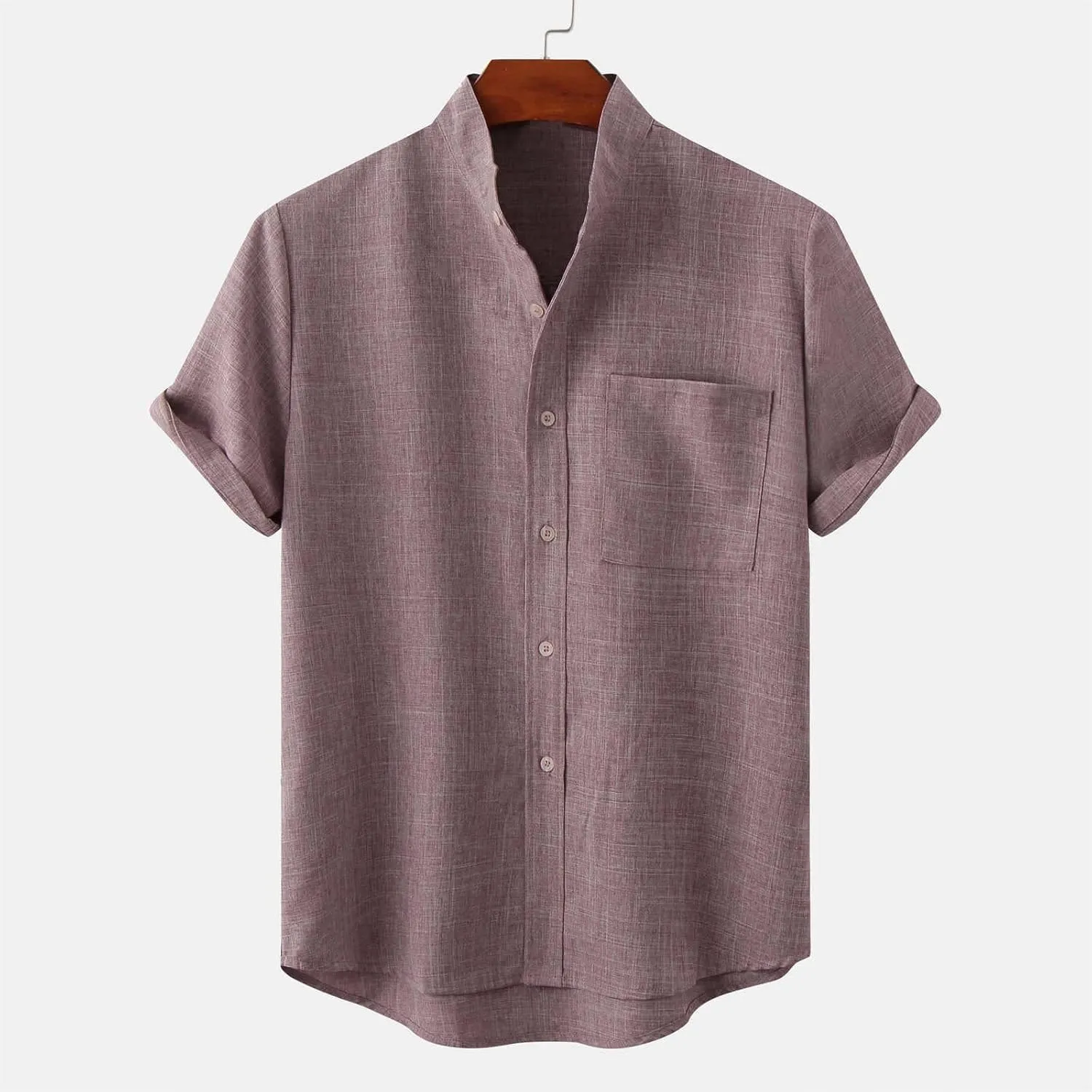 Mens Short Sleeve Button Down Shirts Textured Wrinkle Free Business Casual Work Dress Shirt Summer Tshirt Outfits Clothes