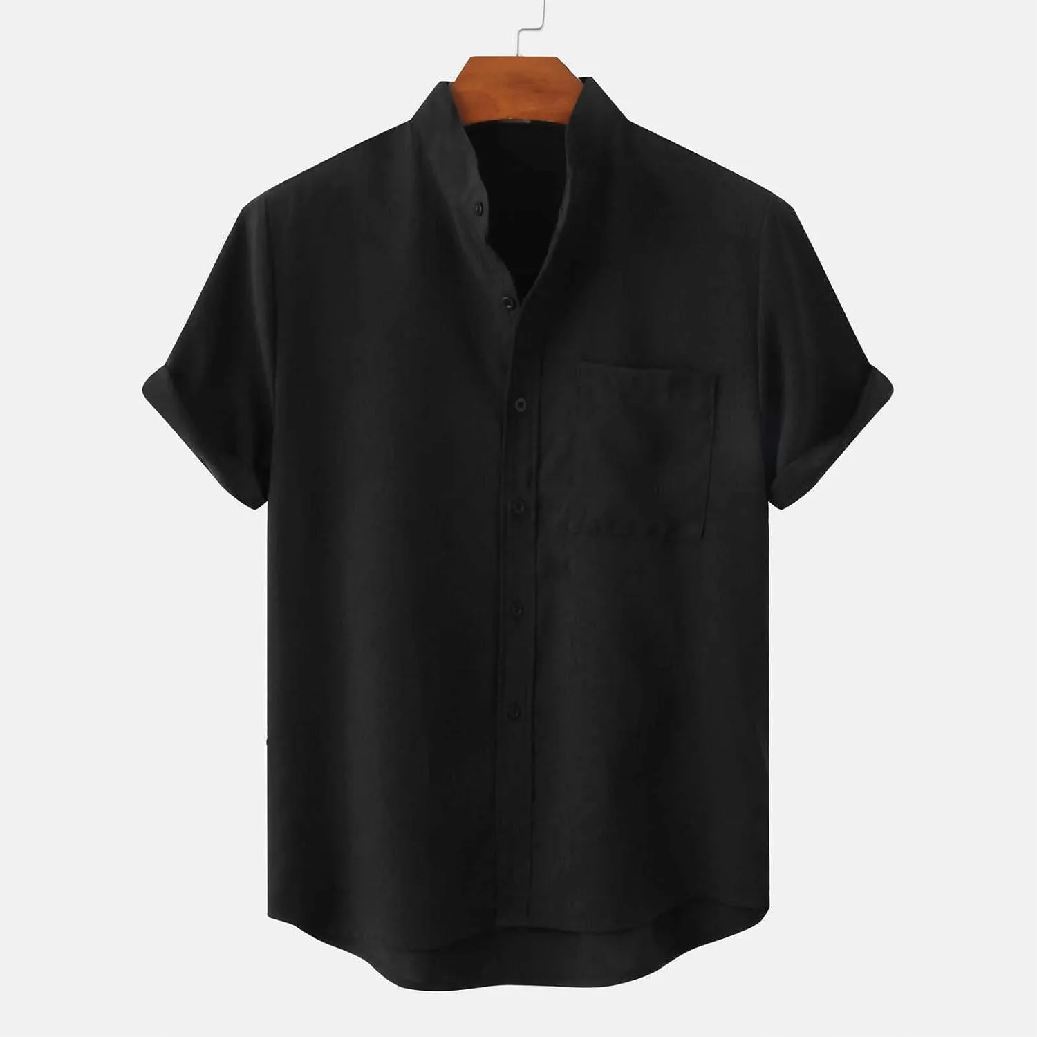 Mens Short Sleeve Button Down Shirts Textured Wrinkle Free Business Casual Work Dress Shirt Summer Tshirt Outfits Clothes