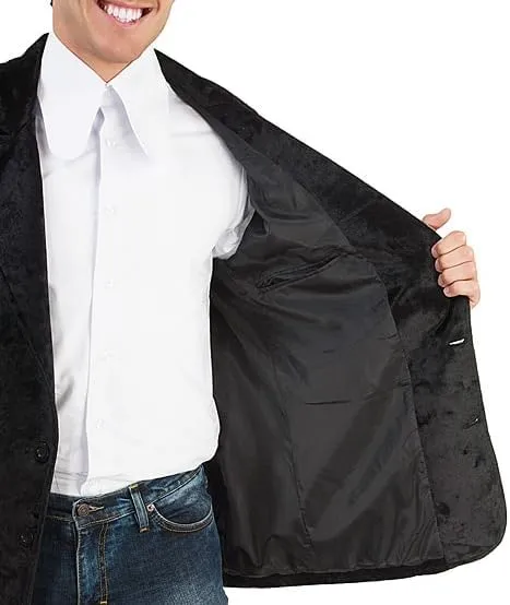 Men's Vintage 70s Velvet Suit Slim Fit Blazer Jacket for Weddings,Parties,and Formal Events Tuxedo