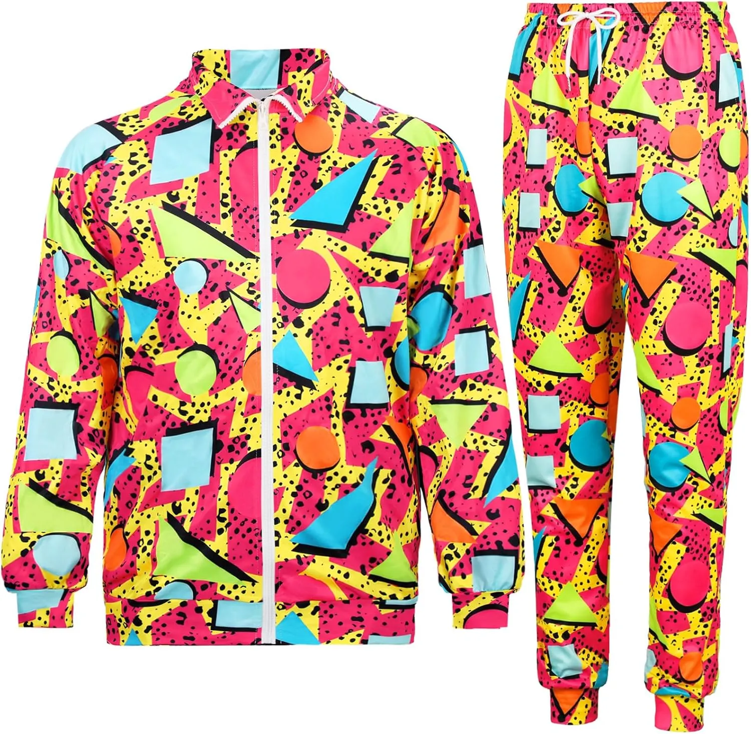 Mepase Retro 80s 90s Outfit for Men Side Taping Sportswear Urbanwear Streetwear Casual Long Sleeve 90s Tracksuit for Jogger