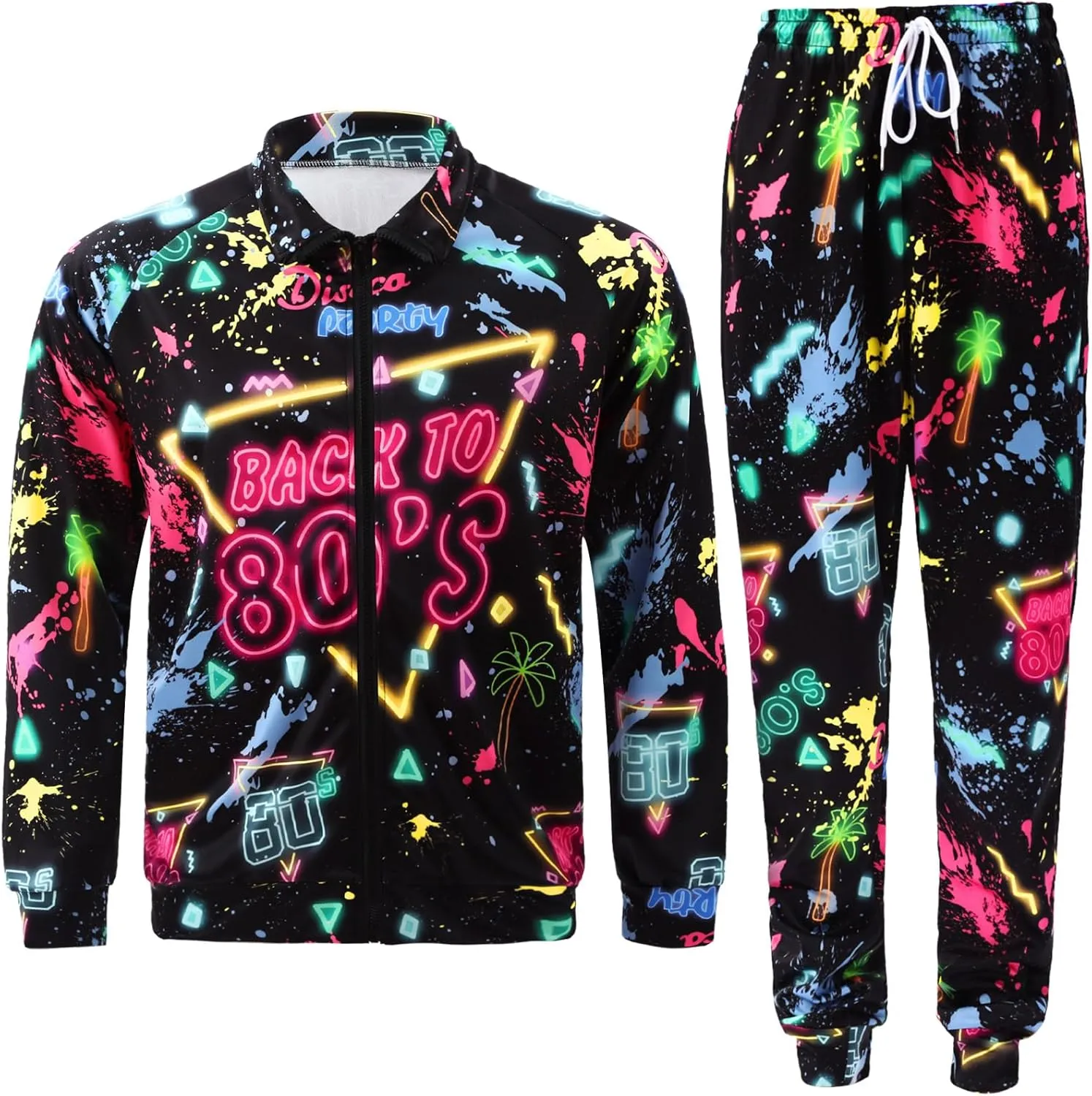 Mepase Retro 80s 90s Outfit for Men Side Taping Sportswear Urbanwear Streetwear Casual Long Sleeve 90s Tracksuit for Jogger