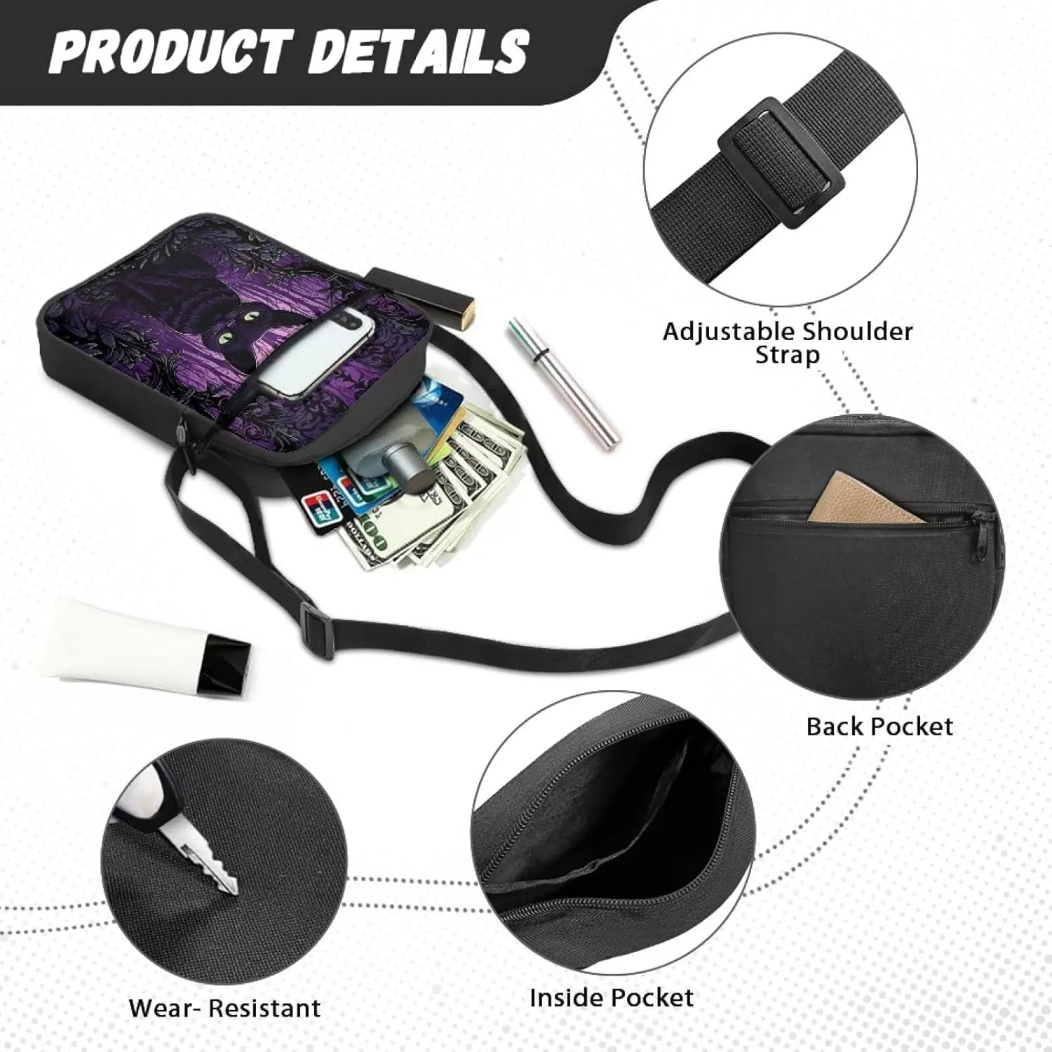 Messenger Bag for Women Crossbody Bag Medium Satchel Bag Purse Cell Phone Bag