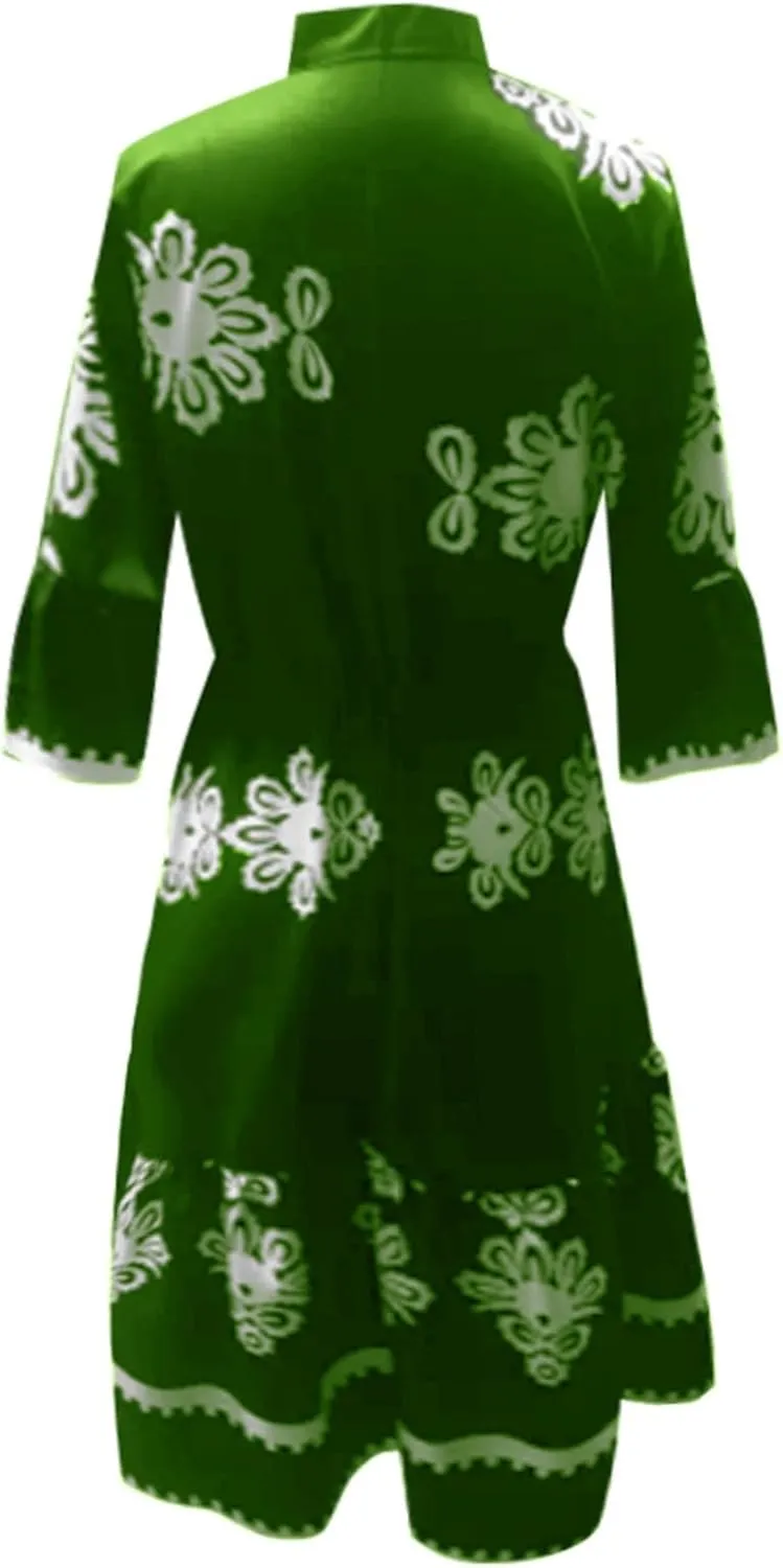 Miyaomn Womens Boho Floral Shirt Dress Tiered Ruffle Tied Waist Flare 3/4 Sleeve Button Down Casual A-Line Flowy Midi Dresses