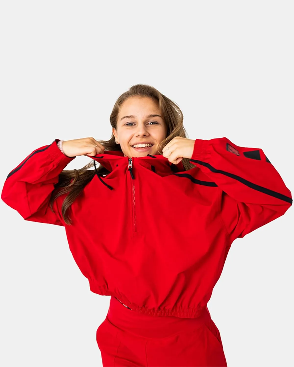 MTV Women's Hoodie, Hooded Sweatshirt Oversized Half Zip Crop Top Pullover for Gym Casual Wear