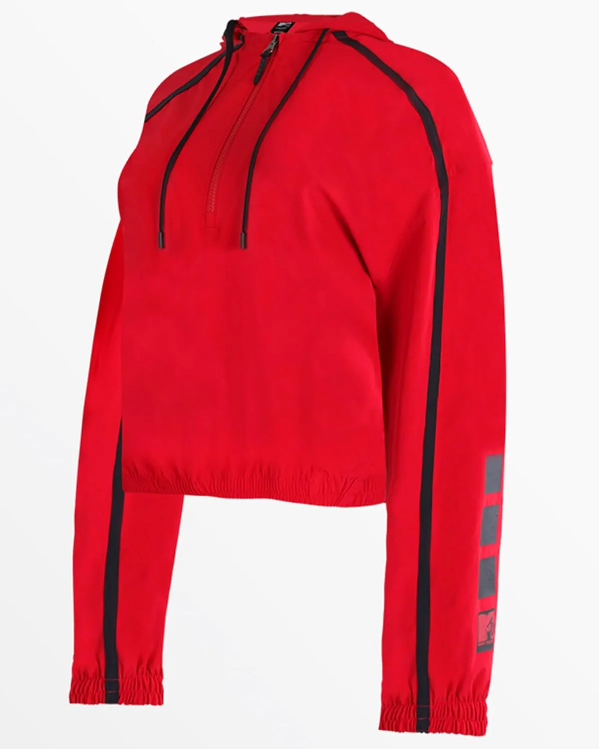 MTV Women's Hoodie, Hooded Sweatshirt Oversized Half Zip Crop Top Pullover for Gym Casual Wear