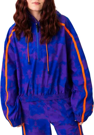 MTV Women's Hoodie, Hooded Sweatshirt Oversized Half Zip Crop Top Pullover for Gym Casual Wear
