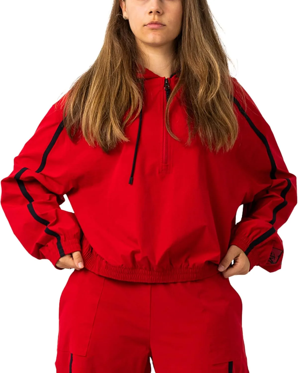 MTV Women's Hoodie, Hooded Sweatshirt Oversized Half Zip Crop Top Pullover for Gym Casual Wear