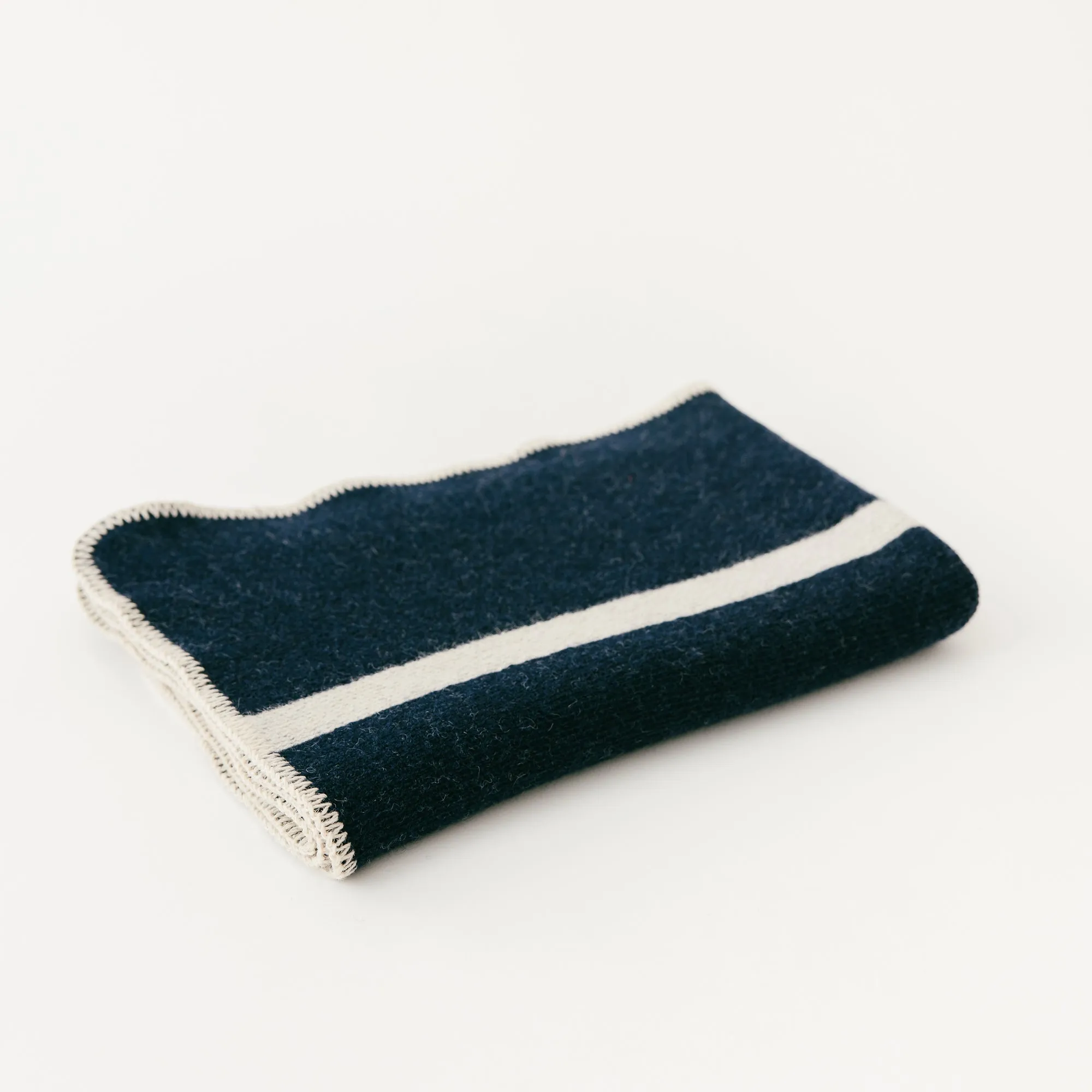 Navy Blue Wool Baby Blanket