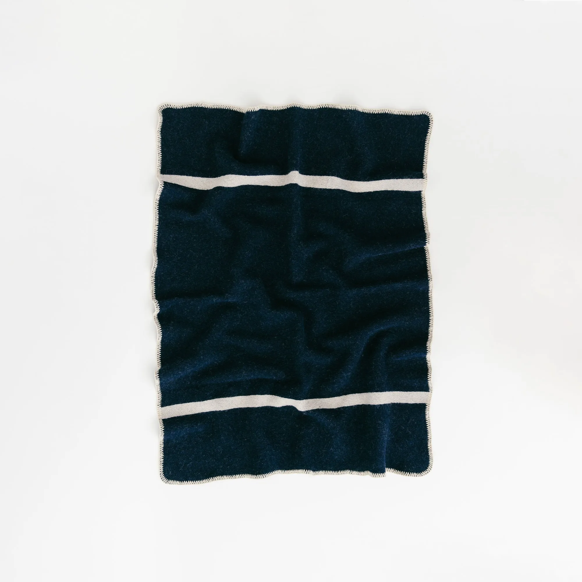 Navy Blue Wool Baby Blanket