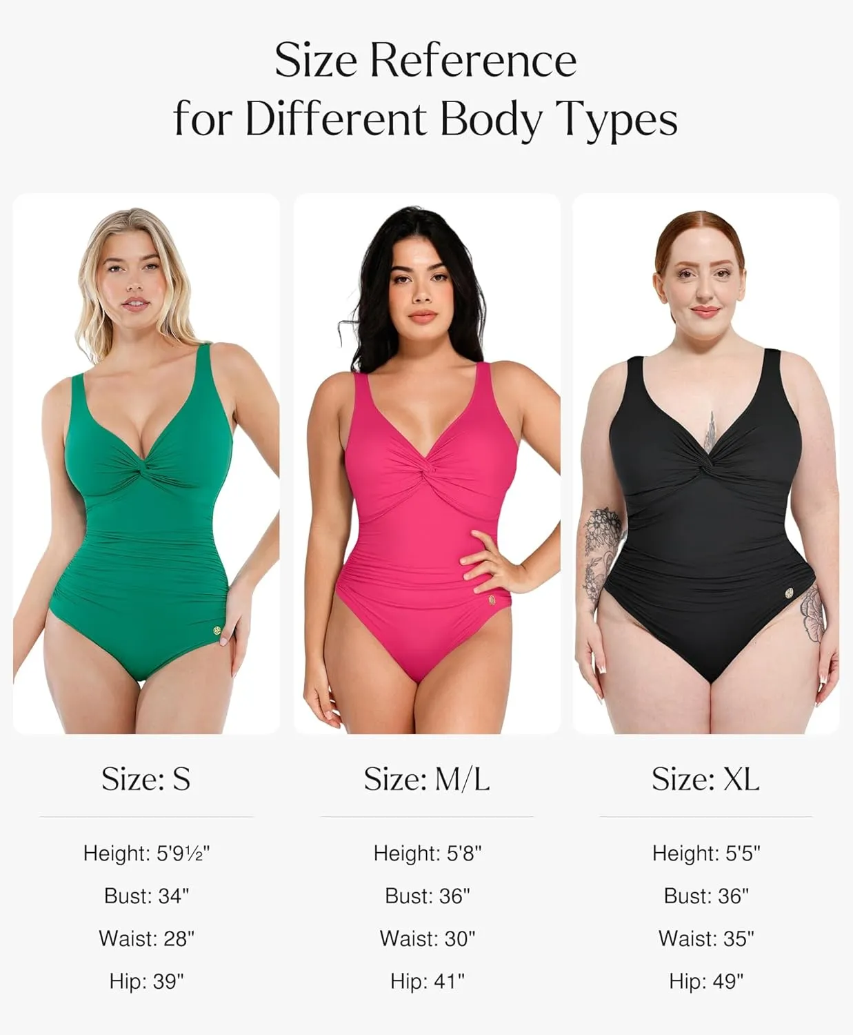 Popilush Tummy Control Swimsuits for Women - Ruched One Piece Shapewear Bathing Suit Twist Front Swimwear