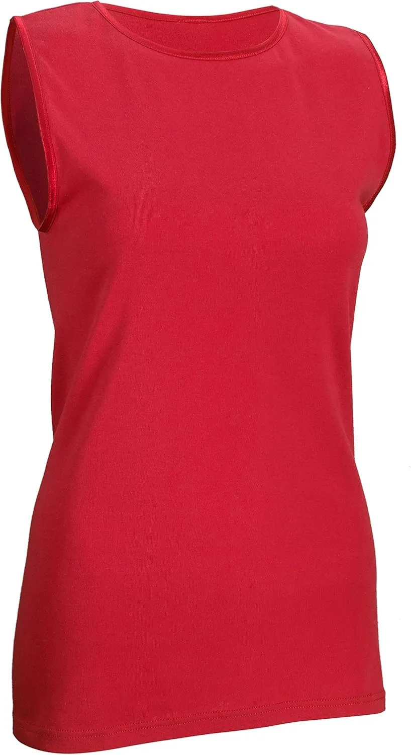 Rosette Womens Sleeveless Undershirt - Cotton  High Neck, Full shoulder design
