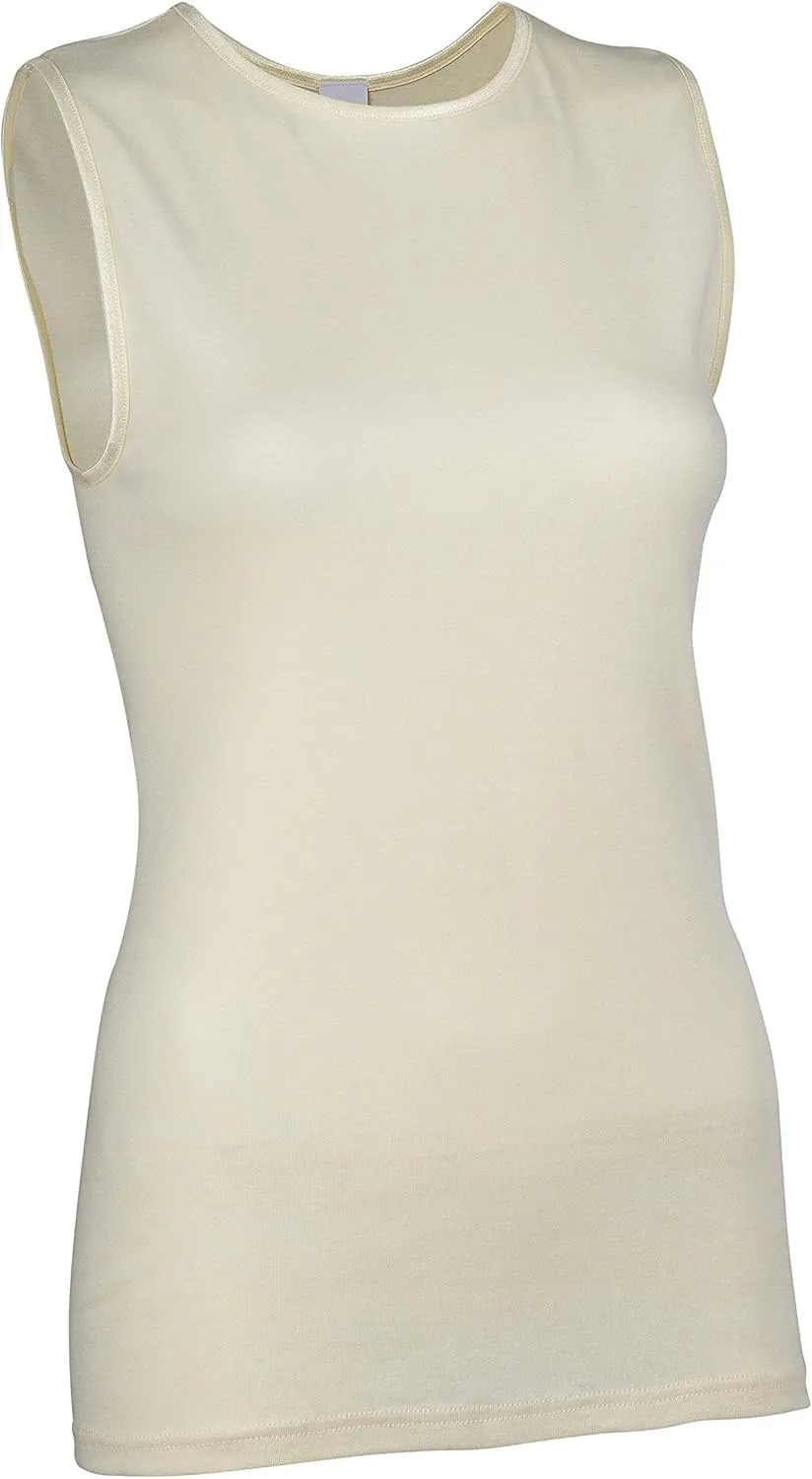 Rosette Womens Sleeveless Undershirt - Cotton  High Neck, Full shoulder design